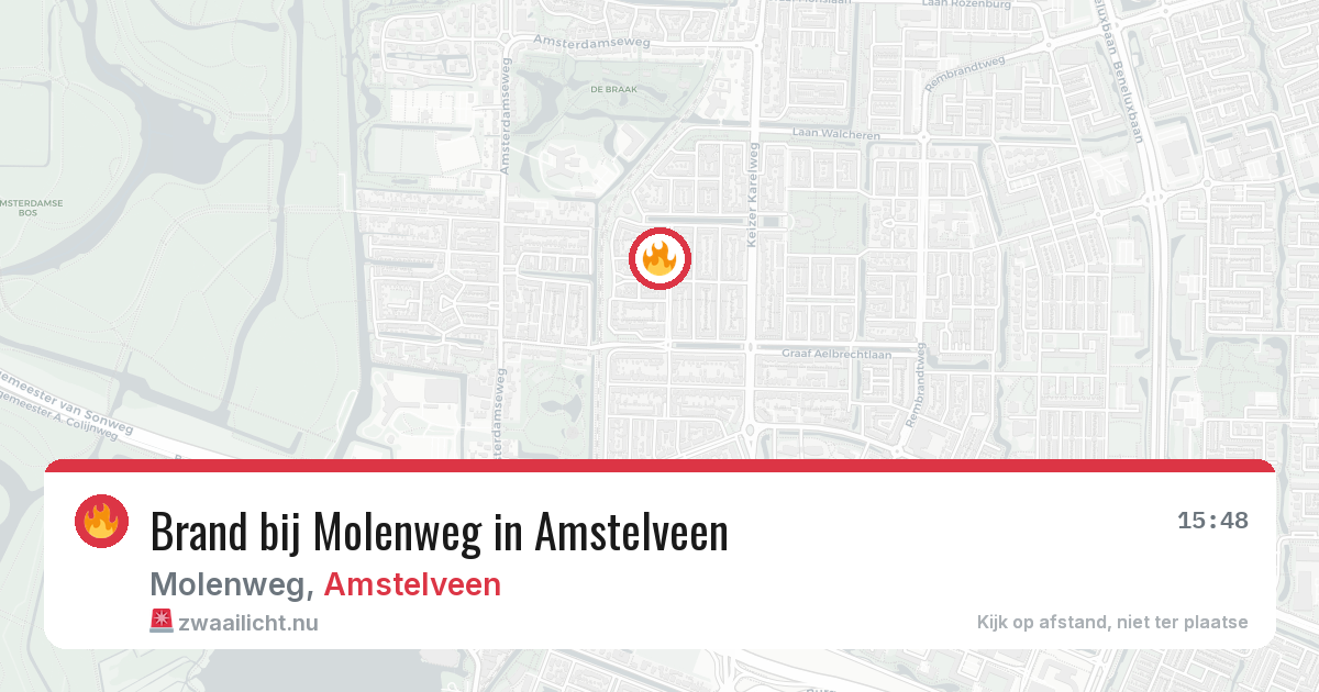 Brand bij Molenweg in Amstelveen — 26 jul 2026