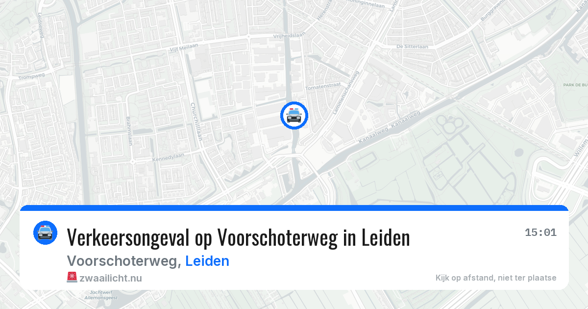 Verkeersongeval op Voorschoterweg in Leiden — 10 jul 2026