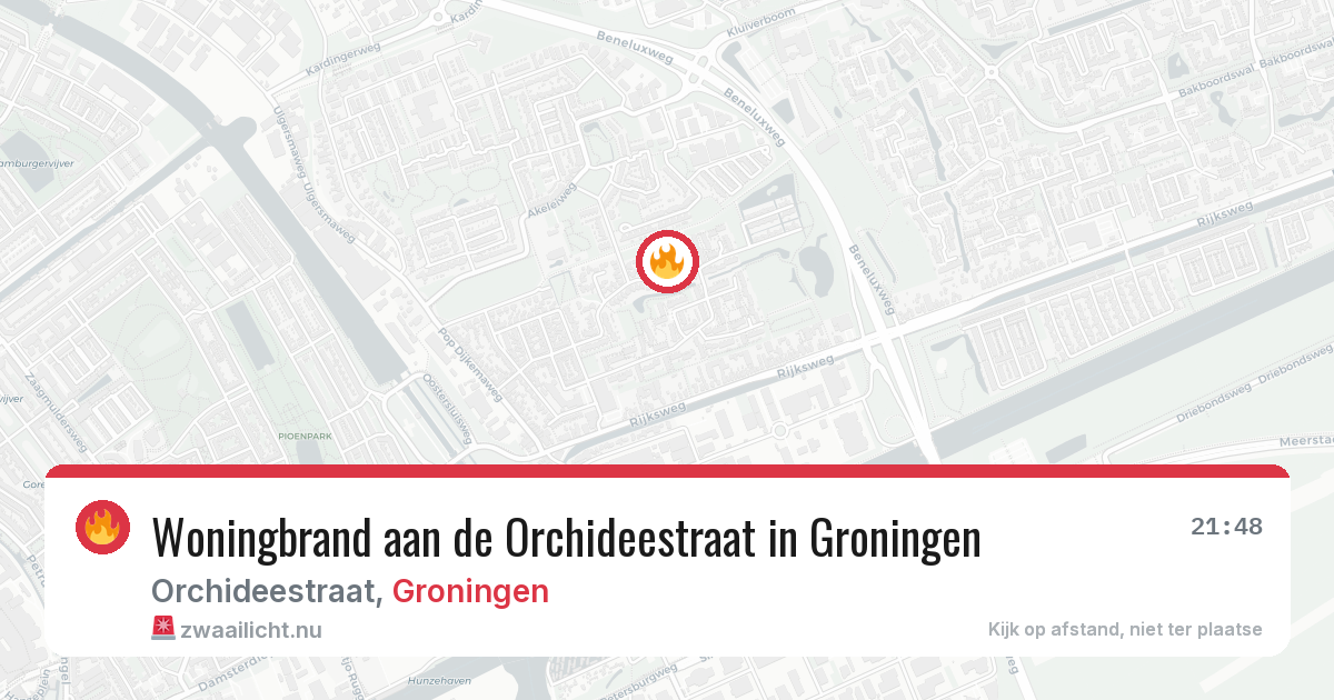 Woningbrand aan de Orchideestraat in Groningen — 5 jun 2026