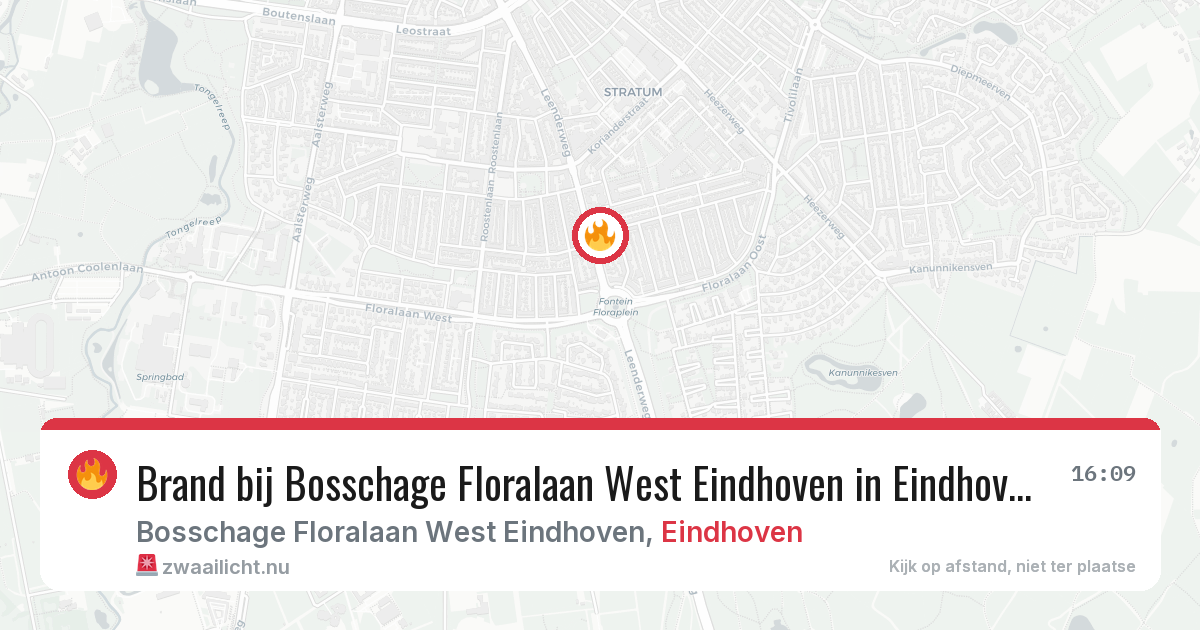 Brand bij Bosschage Floralaan West Eindhoven in Eindhoven — 14 jul 2026