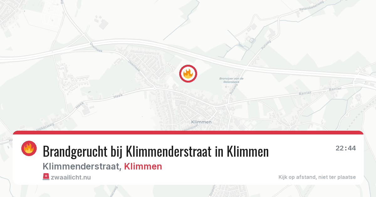 Brandgerucht bij Klimmenderstraat in Klimmen — 28 mrt 2026