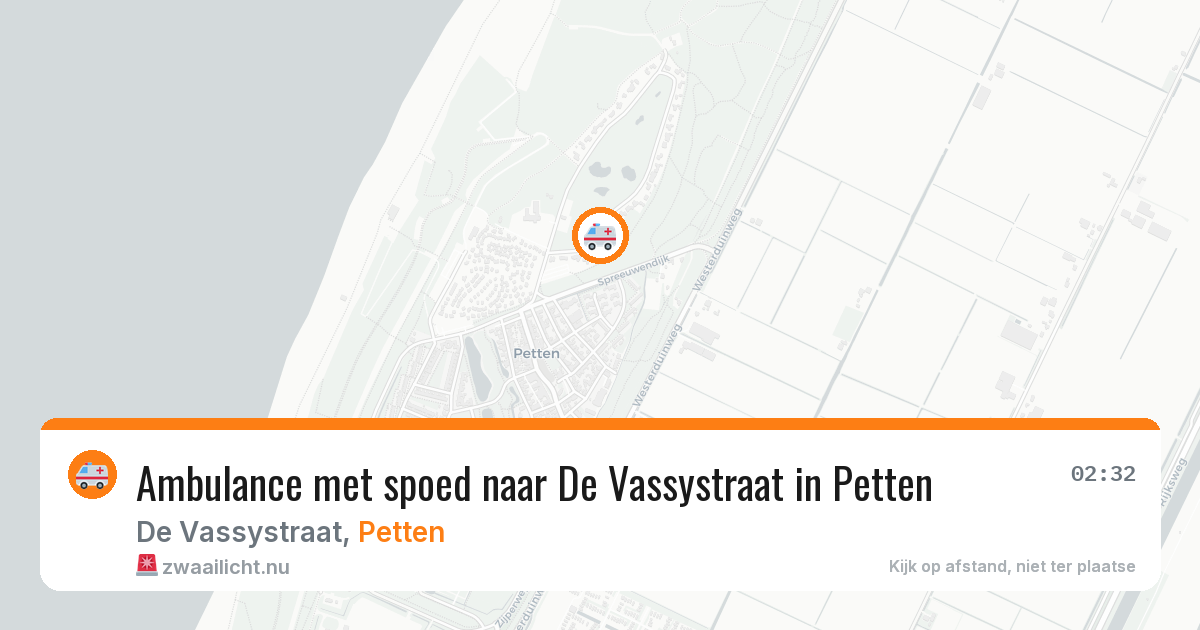 Ambulance met spoed naar De Vassystraat in Petten — 26 mrt 2026
