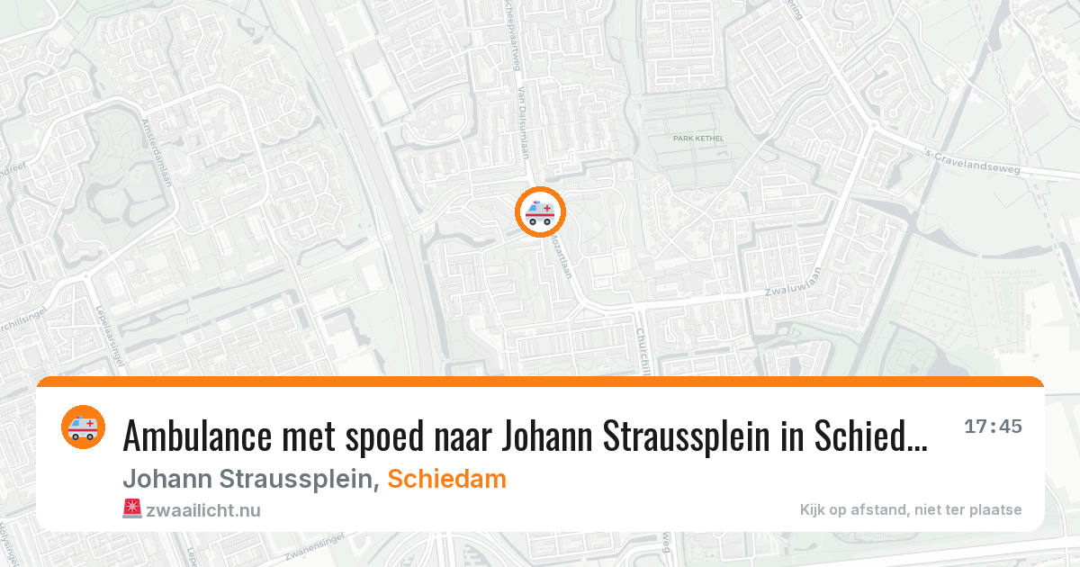 Ambulance met spoed naar Johann Straussplein in Schiedam — 10 jul 2026
