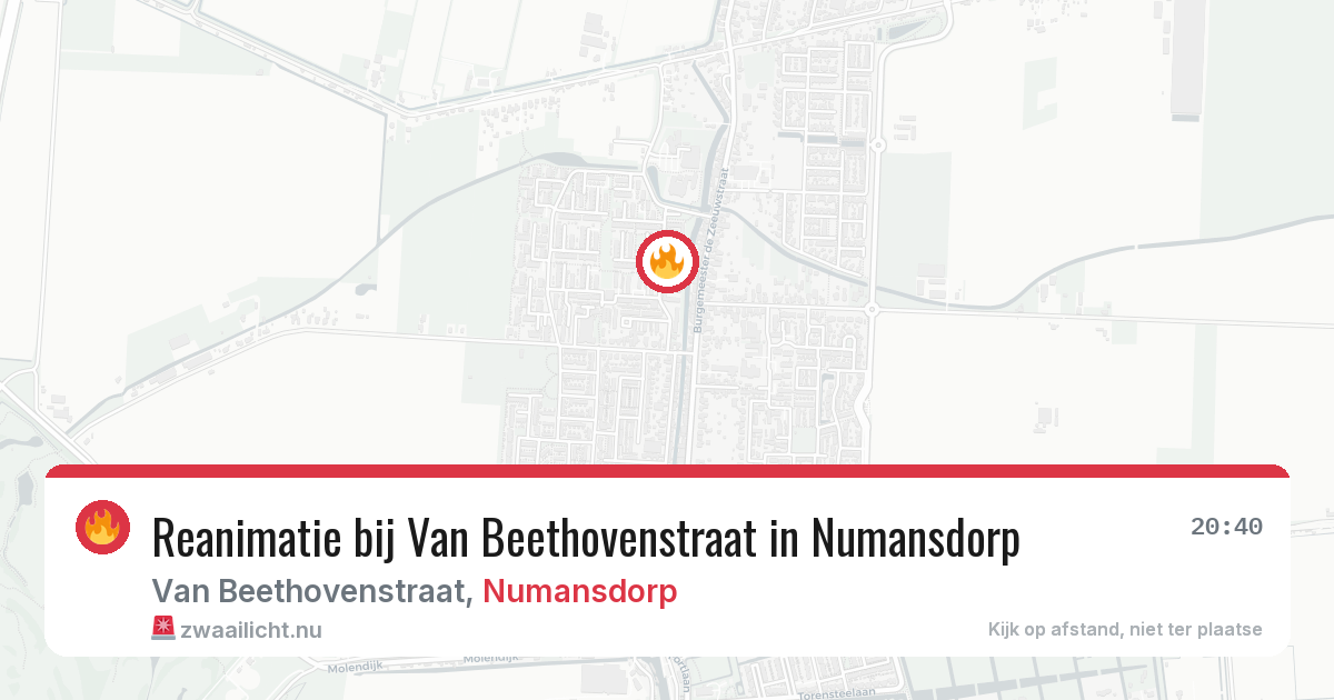 Reanimatie bij Van Beethovenstraat in Numansdorp — 28 mei 2026