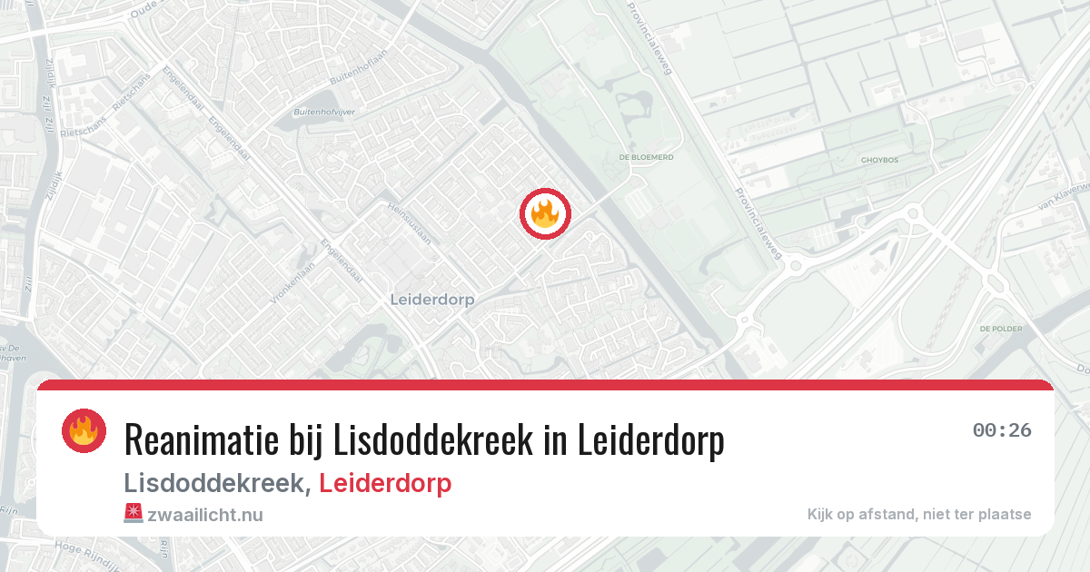 Reanimatie bij Lisdoddekreek in Leiderdorp — 20 mei 2026