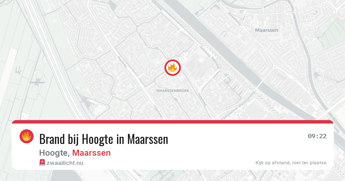 Brand bij Hoogte in Maarssen — 14 mei 2026