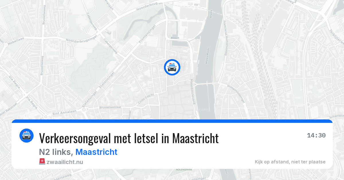 Verkeersongeval met letsel in Maastricht — 15 mrt 2026