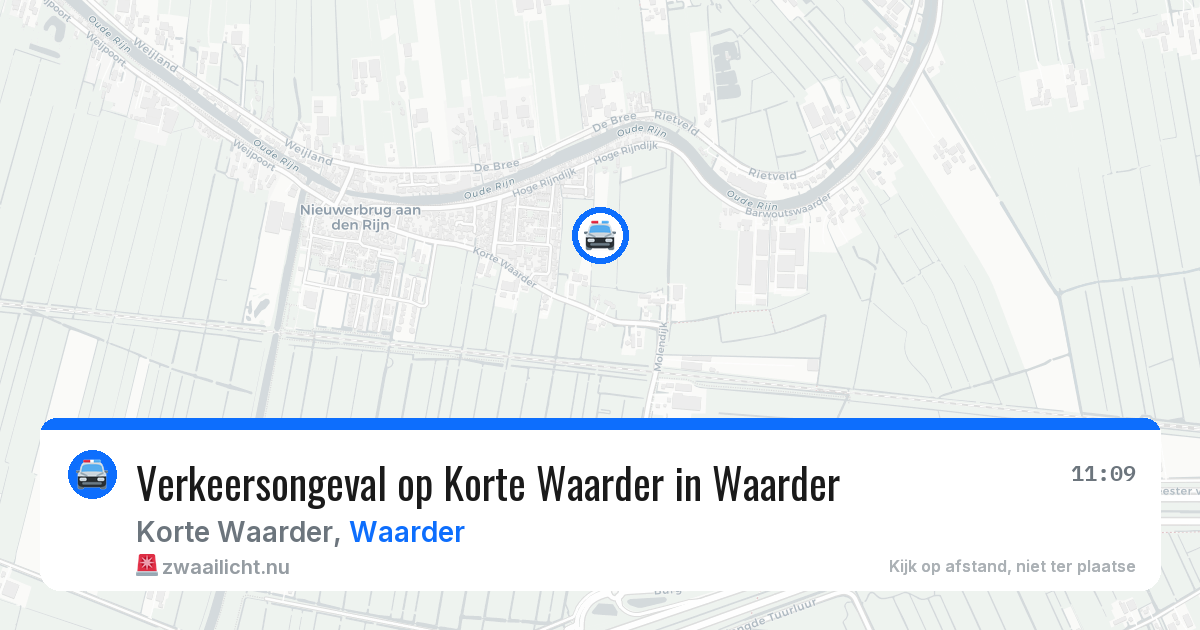 Verkeersongeval op Korte Waarder in Waarder — 24 jun 2026