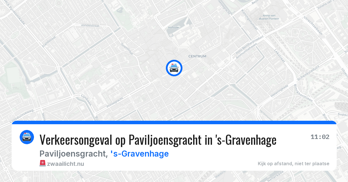 Verkeersongeval op Paviljoensgracht in 's-Gravenhage — 4 apr 2026