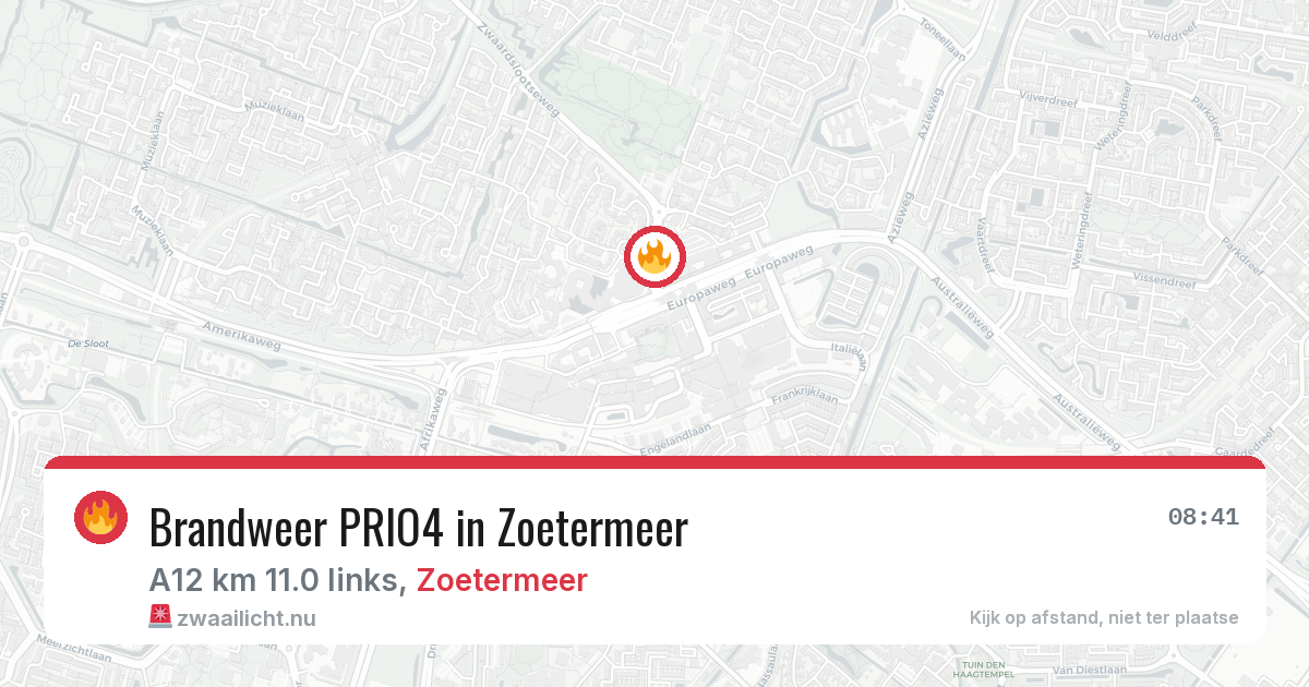 Brandweer PRIO4 in Zoetermeer — 23 jul 2026 | 🚨 Zwaailicht.nu