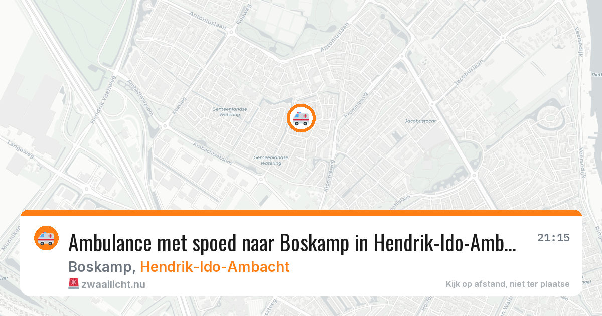 Ambulance met spoed naar Boskamp in Hendrik-Ido-Ambacht — 20 jan 2026