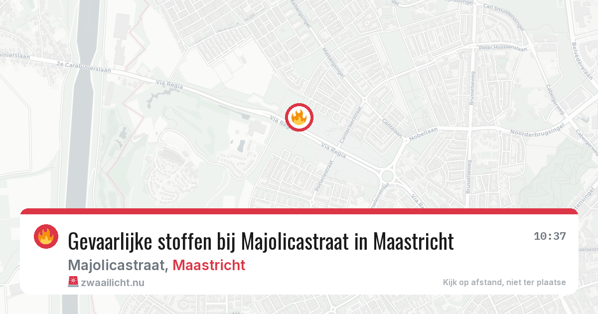 Gevaarlijke stoffen bij Majolicastraat in Maastricht — 10 jul 2026