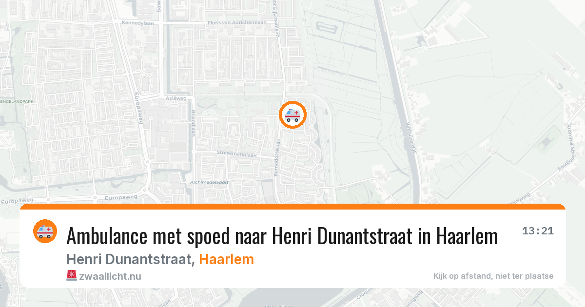 Ambulance met spoed naar Henri Dunantstraat in Haarlem — 24 jul 2026