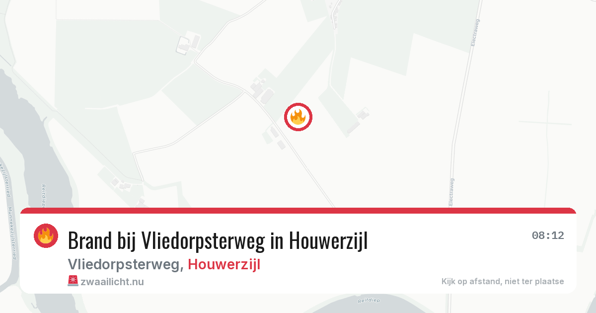 Brand bij Vliedorpsterweg in Houwerzijl — 24 mei 2026