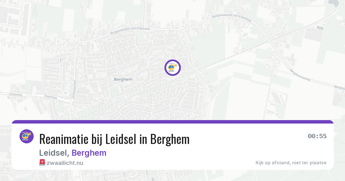 Reanimatie bij Leidsel in Berghem — 20 jul 2026