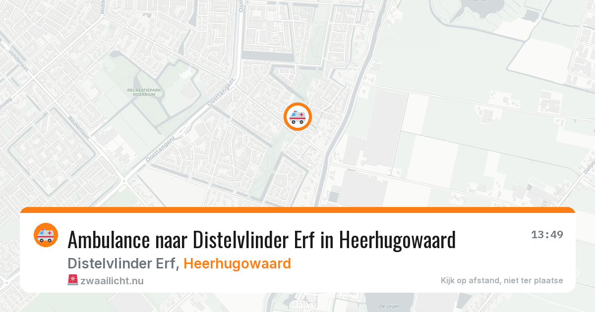 Ambulance naar Distelvlinder Erf in Heerhugowaard — 19 jul 2026