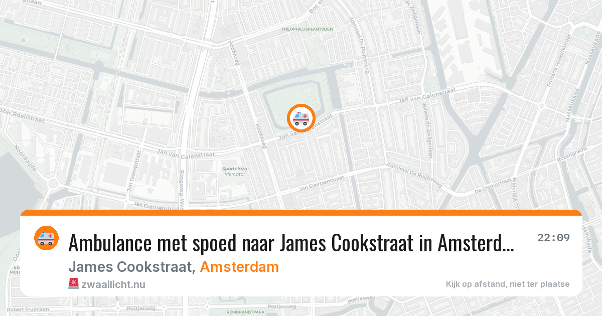 Ambulance met spoed naar James Cookstraat in Amsterdam — 29 mrt 2026