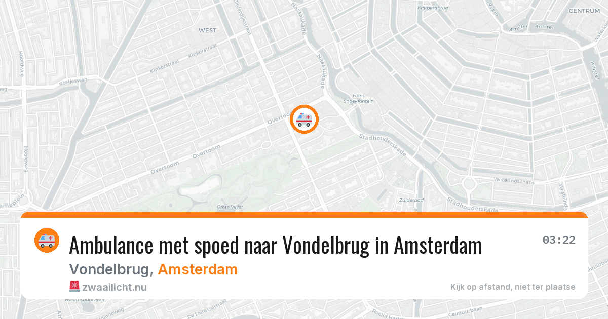 Ambulance met spoed naar Vondelbrug in Amsterdam — 26 mei 2026