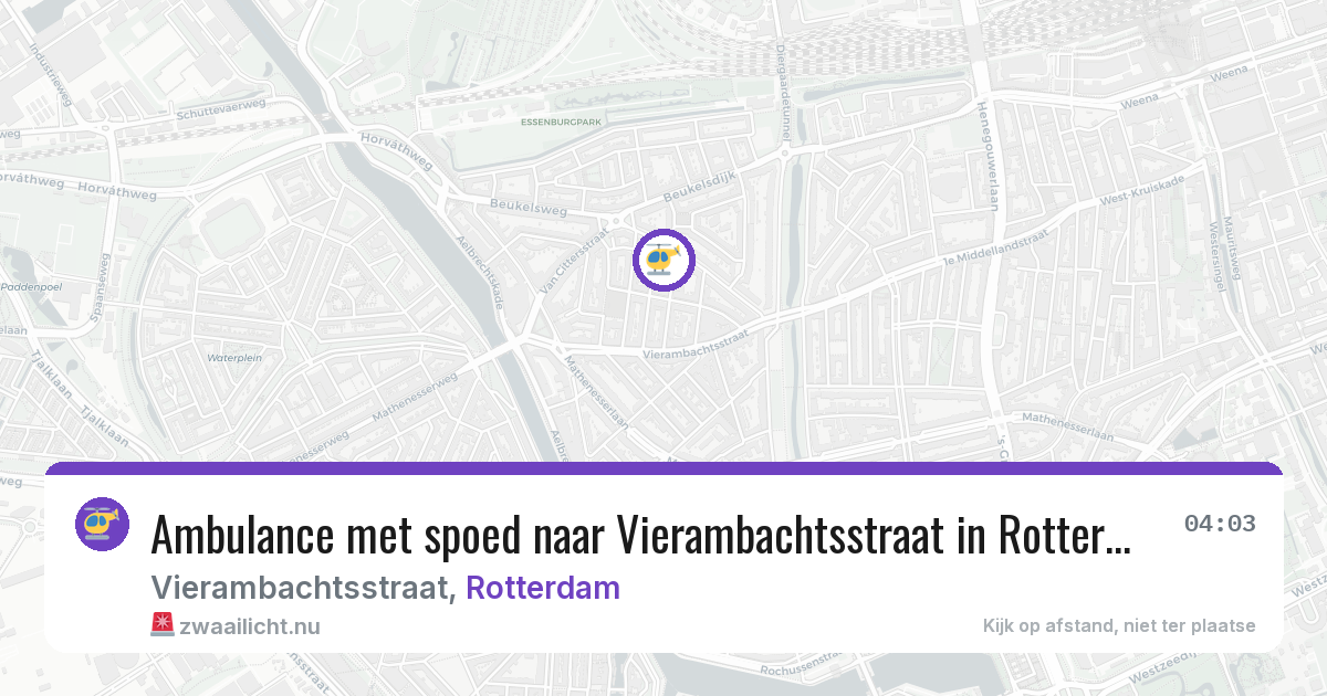 Ambulance met spoed naar Vierambachtsstraat in Rotterdam — 23 jul 2026