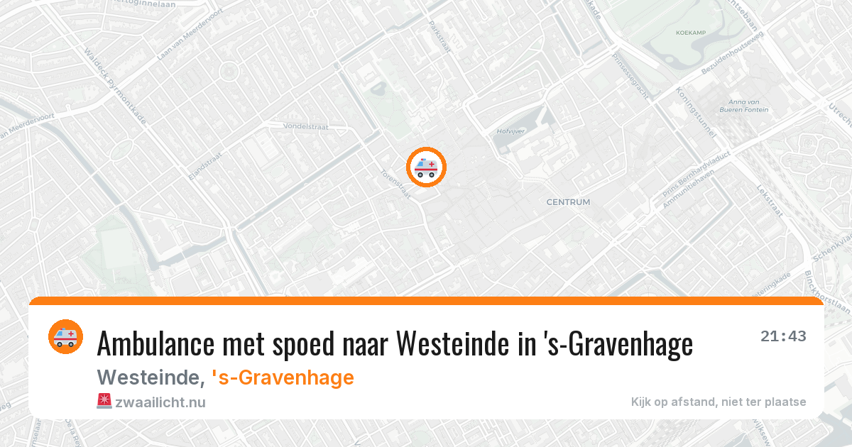 Ambulance met spoed naar Westeinde in 's-Gravenhage — 22 jul 2026
