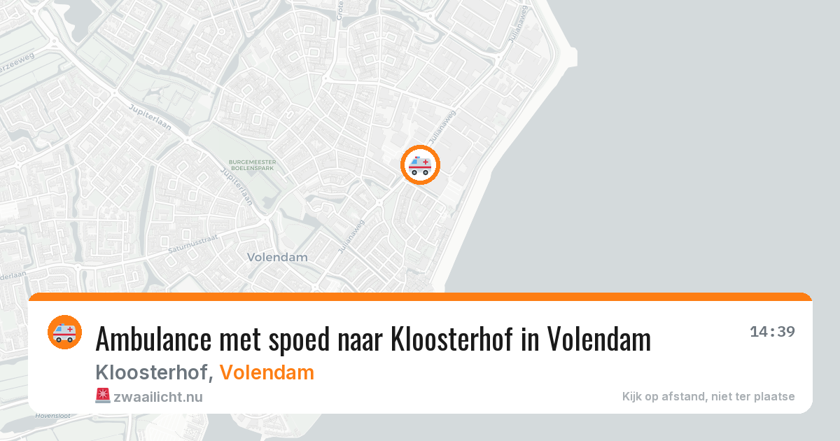 Ambulance met spoed naar Kloosterhof in Volendam — 25 jul 2026