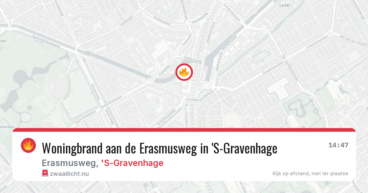 Woningbrand aan de Erasmusweg in 'S-Gravenhage — 19 jul 2026