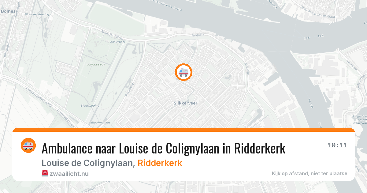 Ambulance naar Louise de Colignylaan in Ridderkerk — 19 jul 2026
