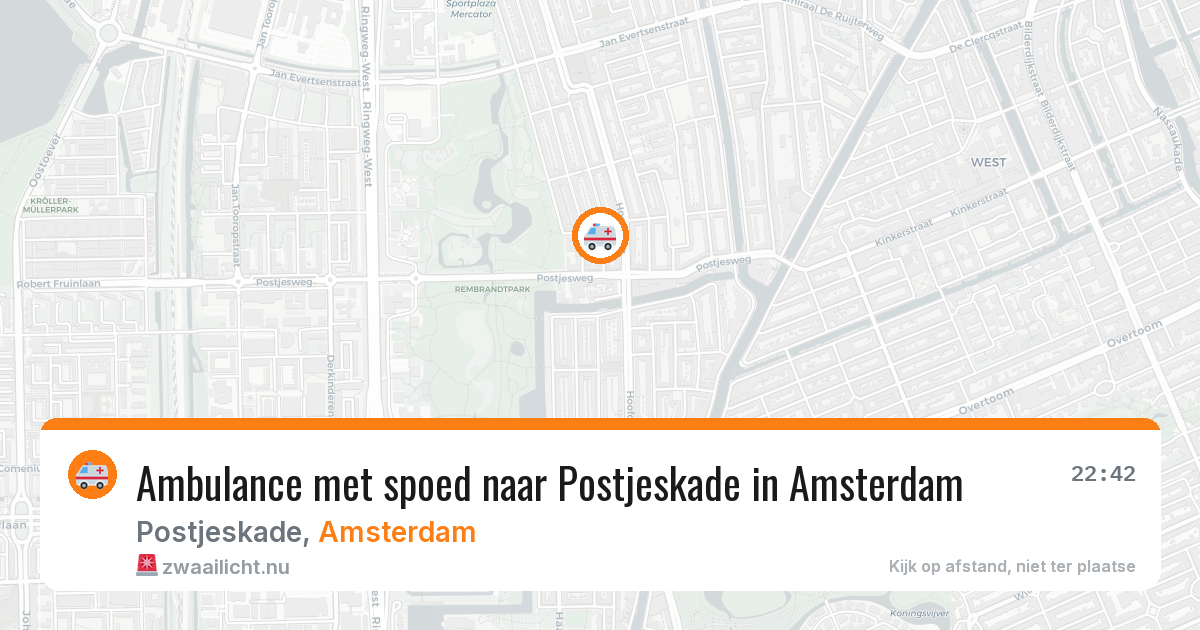 Ambulance met spoed naar Postjeskade in Amsterdam — 28 mei 2026
