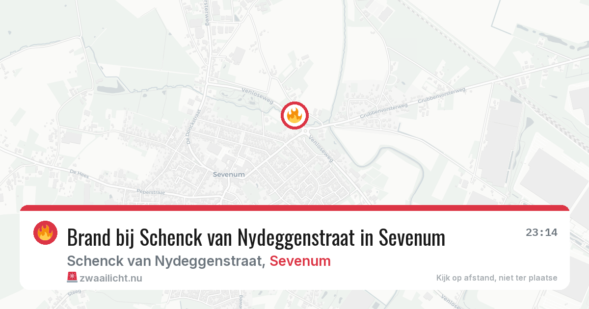 Brand bij Schenck van Nydeggenstraat in Sevenum — 17 jul 2026