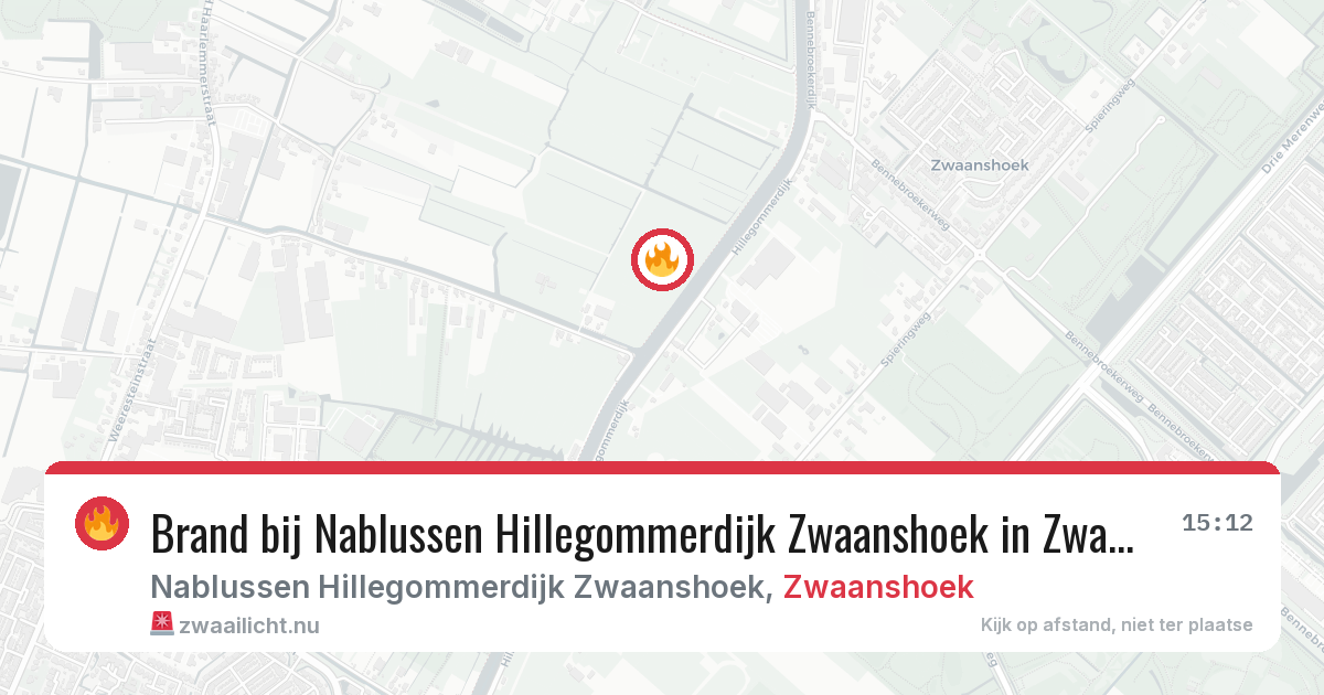 Brand bij Nablussen Hillegommerdijk Zwaanshoek in Zwaanshoek — 9 jun 2026