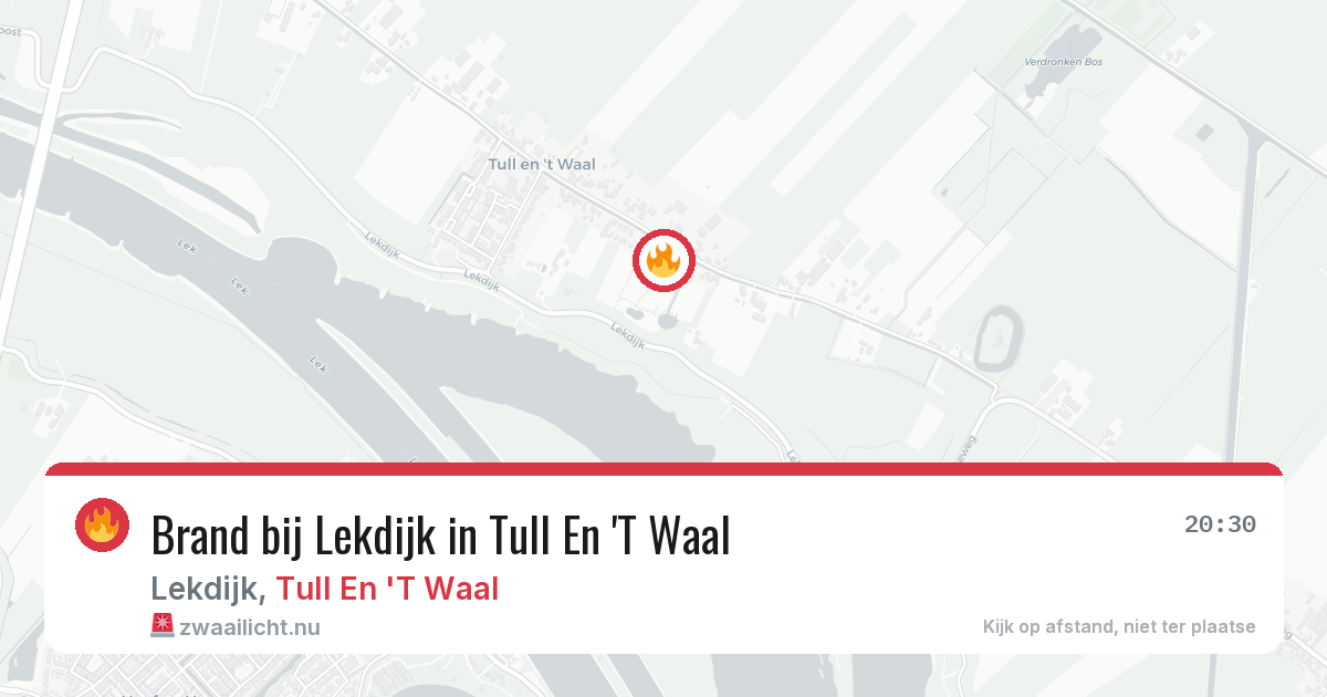 Brand bij Lekdijk in Tull En 'T Waal — 25 apr 2026