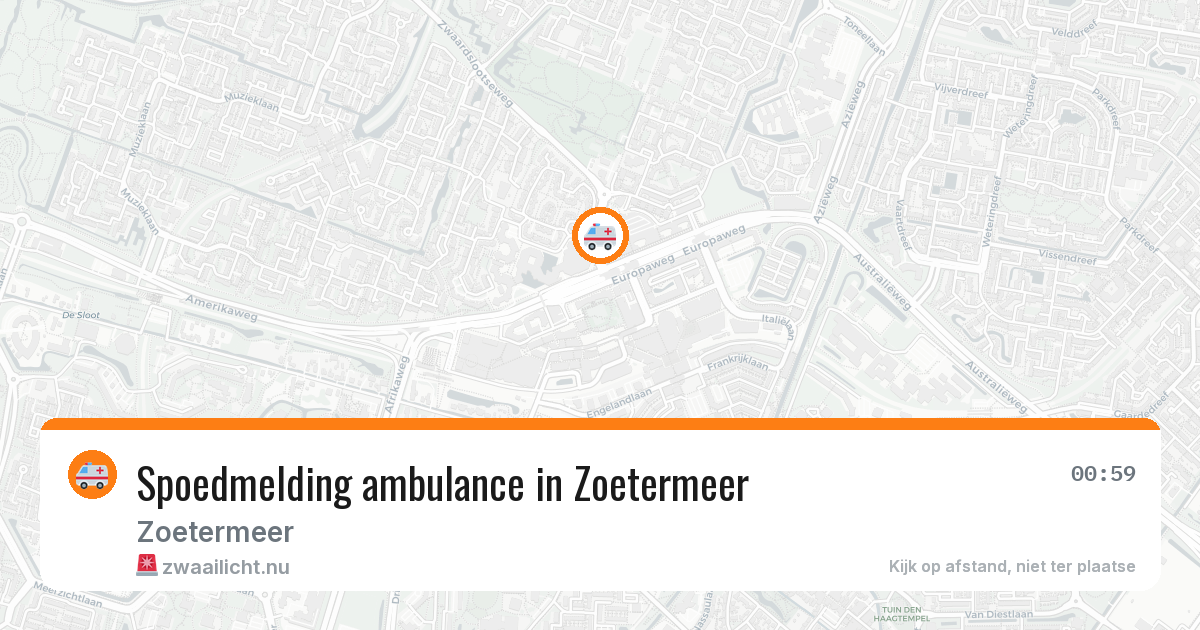 Spoedmelding ambulance in Zoetermeer — 18 mei 2026
