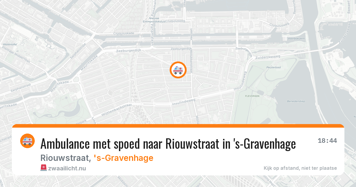Ambulance met spoed naar Riouwstraat in 's-Gravenhage — 22 mrt 2026