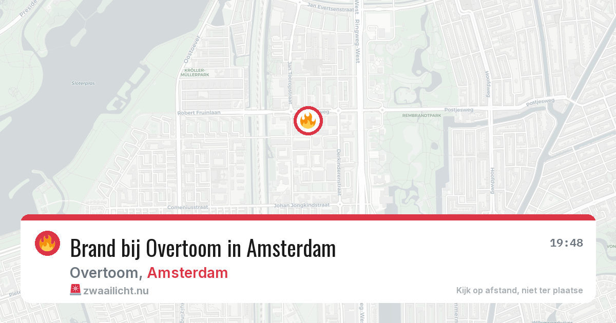 Brand bij Overtoom in Amsterdam — 24 jul 2026