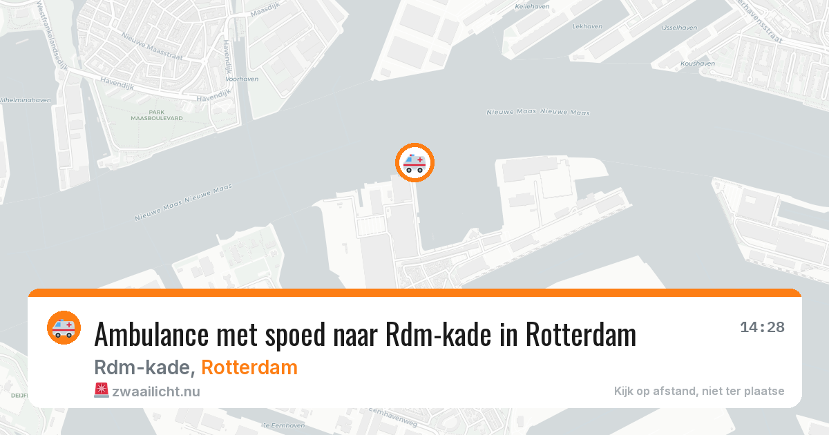 Ambulance met spoed naar Rdm-kade in Rotterdam — 1 jun 2026
