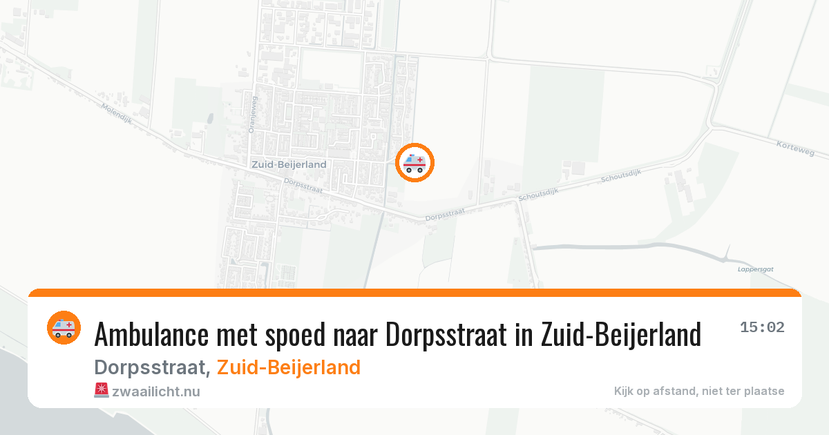 Ambulance met spoed naar Dorpsstraat in Zuid-Beijerland — 20 mei 2026
