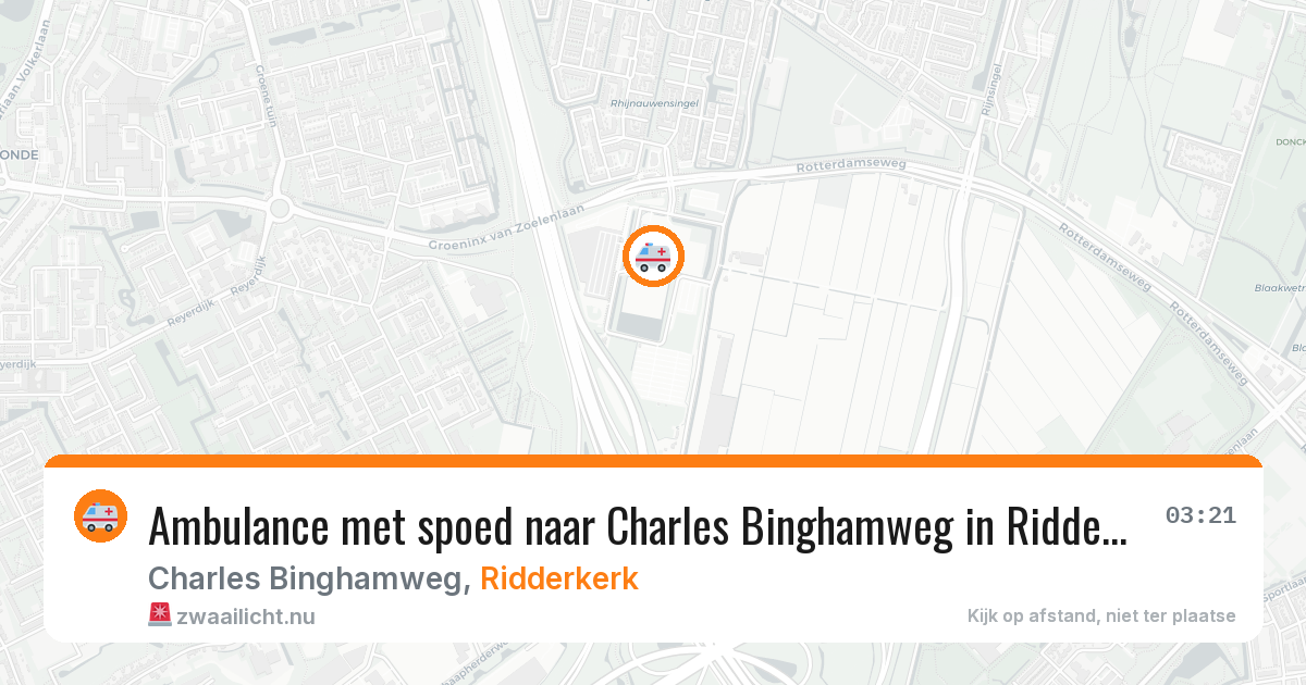 Ambulance met spoed naar Charles Binghamweg in Ridderkerk — 26 mei 2026