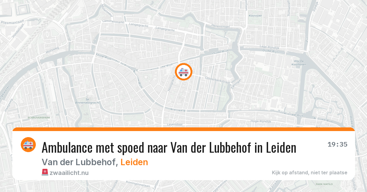 Ambulance met spoed naar Van der Lubbehof in Leiden — 16 jul 2026