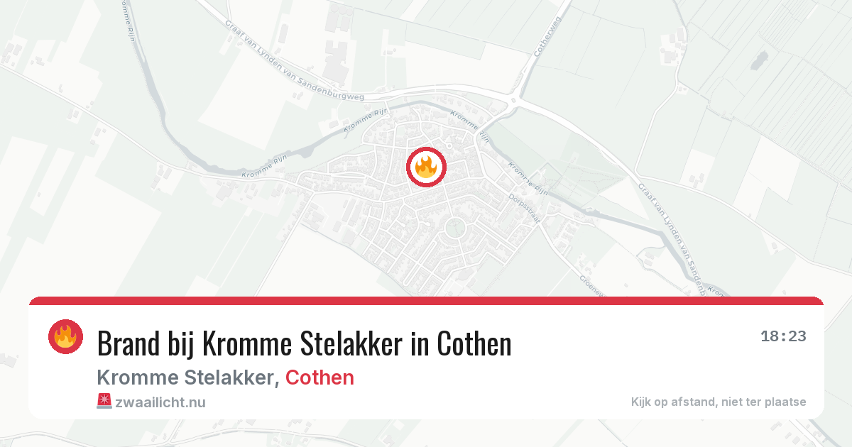 Brand bij Kromme Stelakker in Cothen — 21 mei 2026