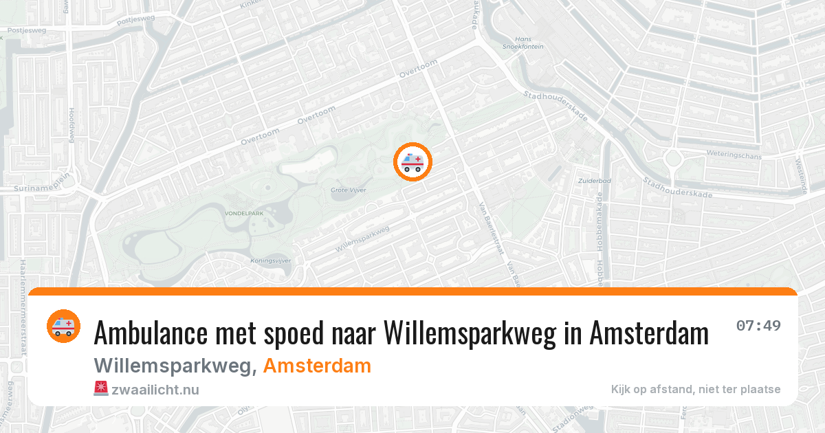 Ambulance met spoed naar Willemsparkweg in Amsterdam — 13 mei 2026