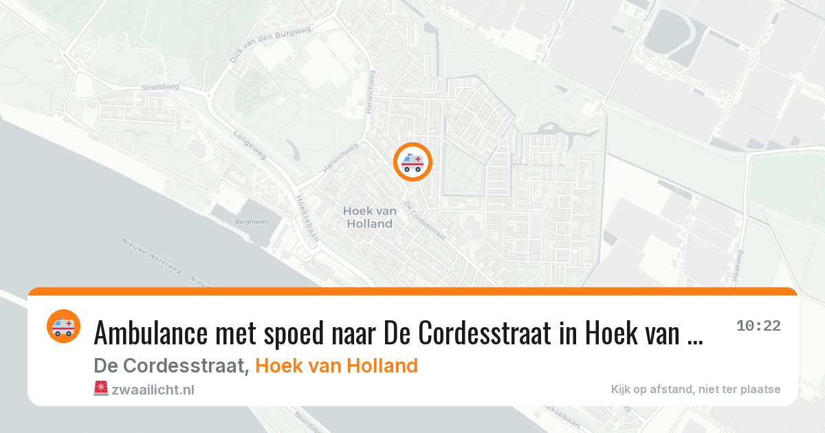 Ambulance met spoed naar De Cordesstraat in Hoek van Holland — 27 jul 2026
