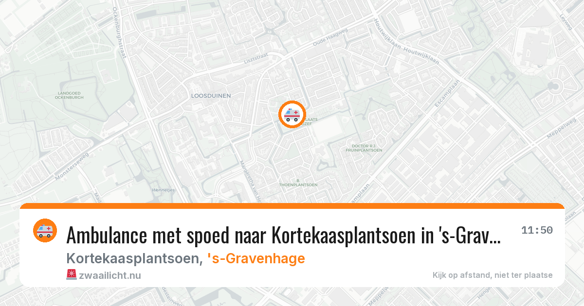 Ambulance met spoed naar Kortekaasplantsoen in 's-Gravenhage — 25 mei 2026