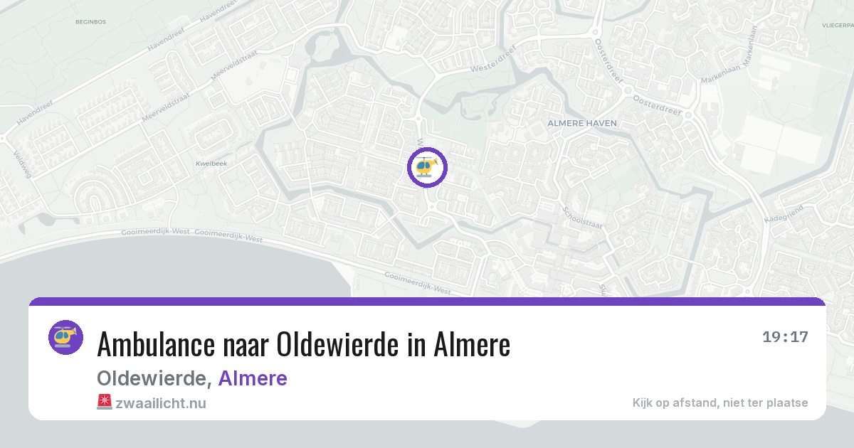 Ambulance naar Oldewierde in Almere — 23 feb 2026