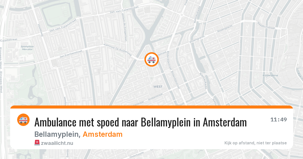 Ambulance met spoed naar Bellamyplein in Amsterdam — 24 mrt 2026