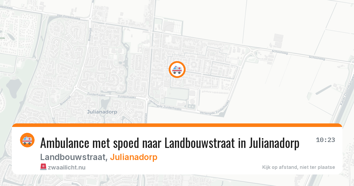 Ambulance met spoed naar Landbouwstraat in Julianadorp — 9 jul 2026