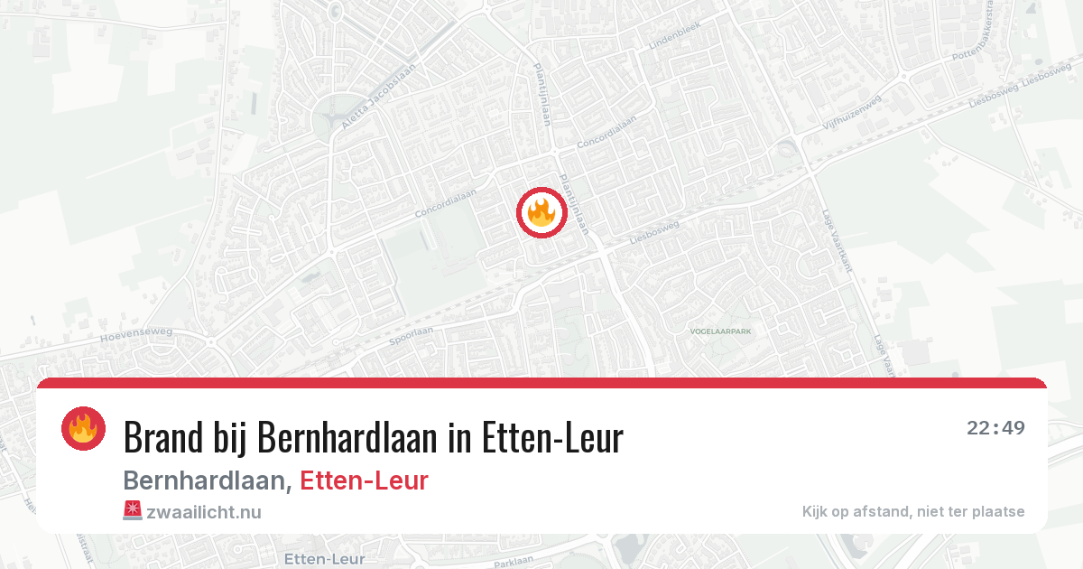 Brand bij Bernhardlaan in Etten-Leur — 18 jul 2026