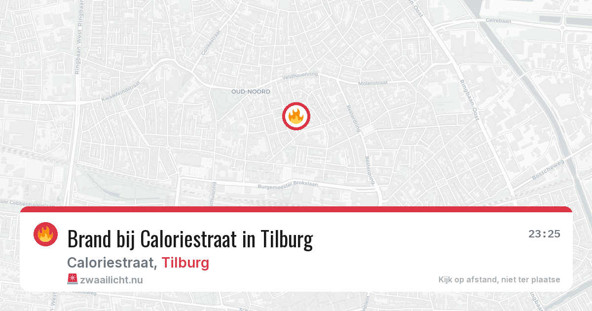 Brand bij Caloriestraat in Tilburg — 22 mrt 2026