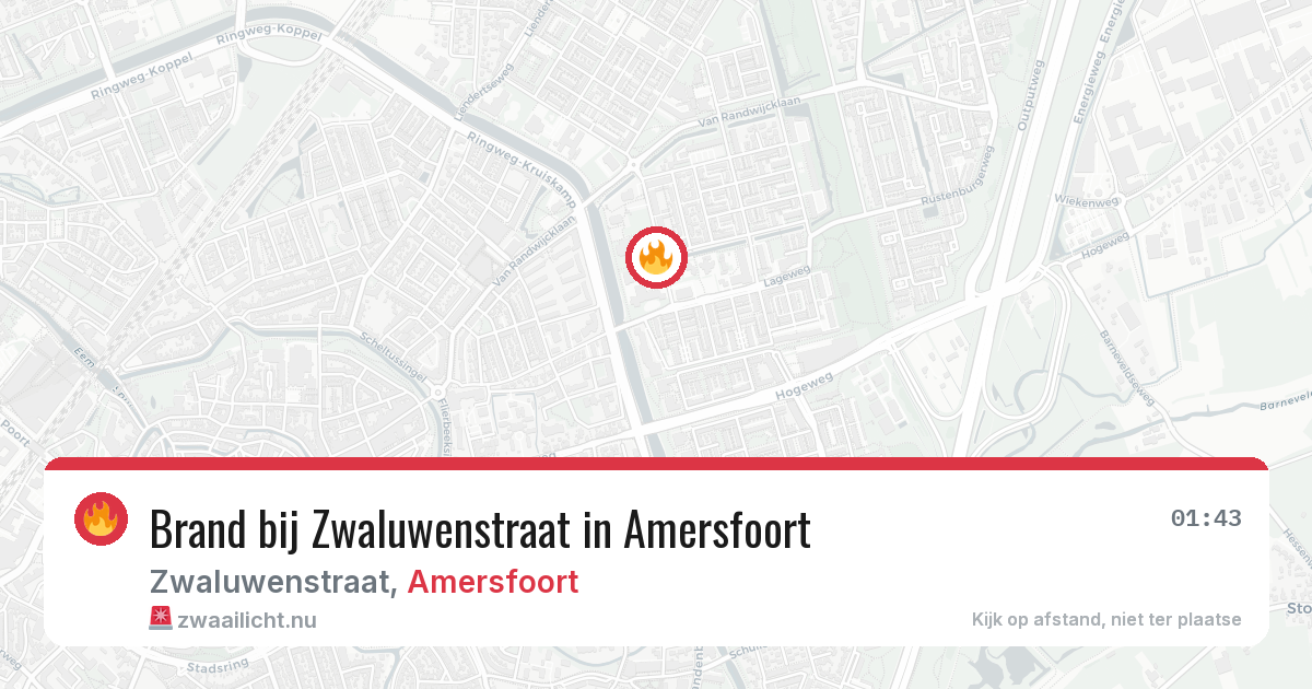 Brand bij Zwaluwenstraat in Amersfoort — 19 apr 2026