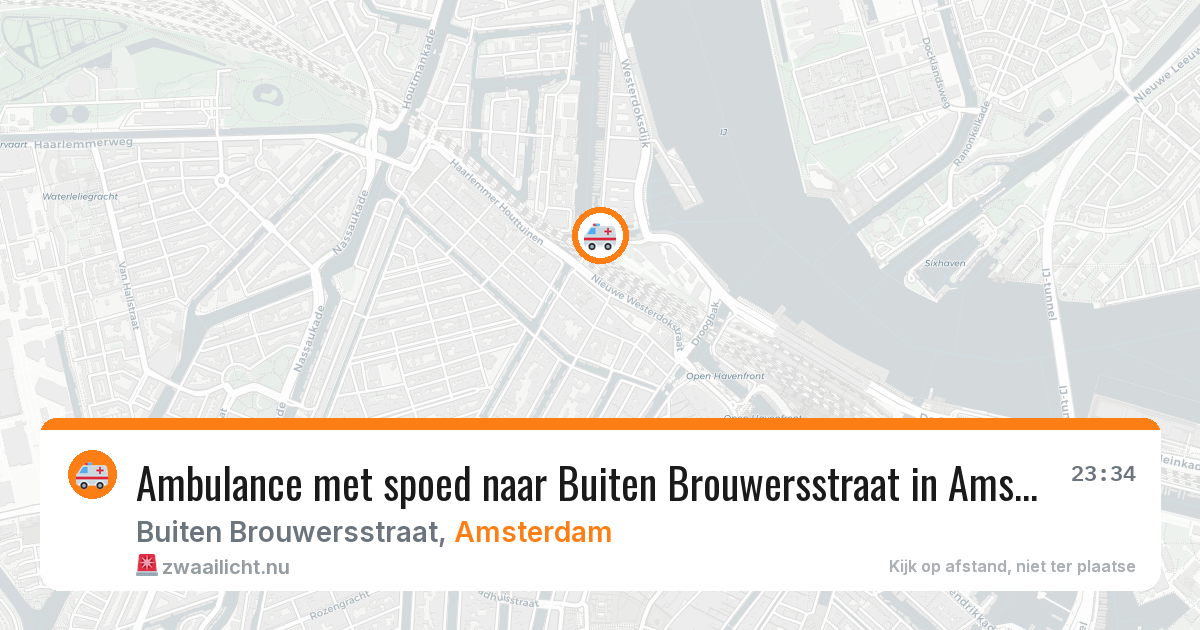 Ambulance met spoed naar Buiten Brouwersstraat in Amsterdam — 25 jul 2026