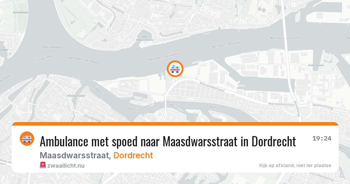 Ambulance met spoed naar Maasdwarsstraat in Dordrecht — 23 mrt 2026